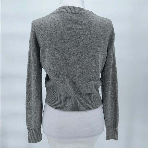 J.Crew Cashmere Cardigan Womens Small Gray Cropped Button Front - Picture 6 of 11